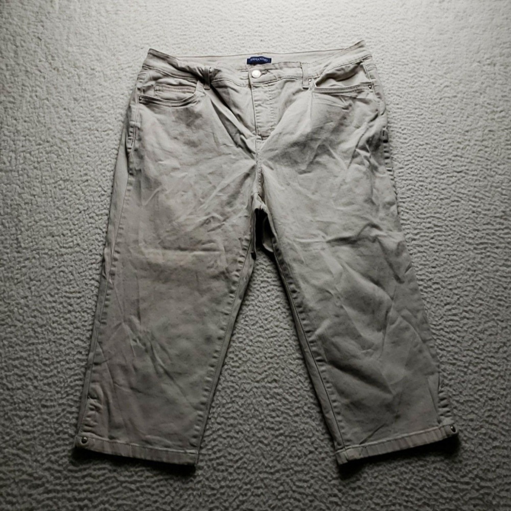 Bandolino Mandie Capri Jeans Womens Plus 18W Beige Light Wash Stretch Denim